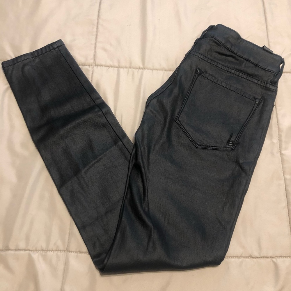 BEBE Skinny Faux Leather Pants Low Rise